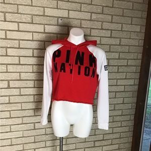 Pink crop top sweat shirt size s/p.